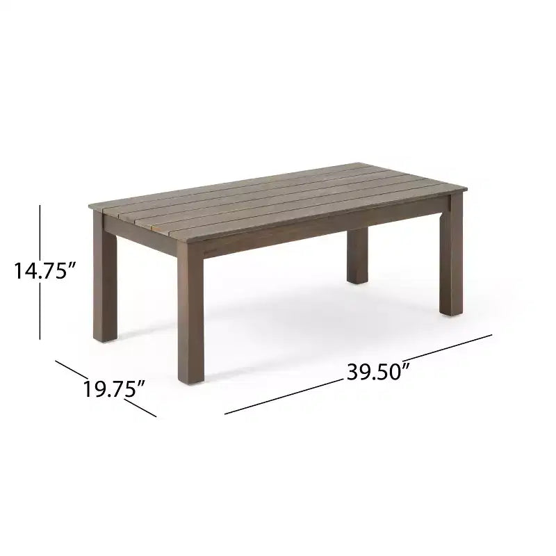 GDFStudio Deborah Outdoor Acacia Wood Loveseat and Coffee Table Set with Cushions