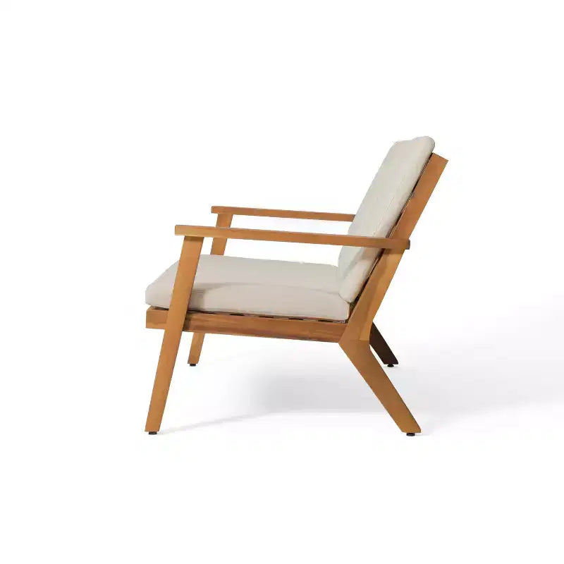 GDFStudio Deborah Outdoor Acacia Wood Loveseat and Coffee Table Set with Cushions
