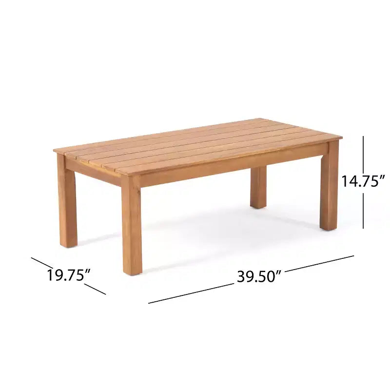 GDFStudio Deborah Outdoor Acacia Wood Loveseat and Coffee Table Set with Cushions
