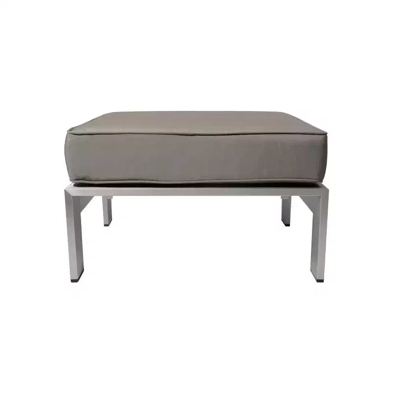 Christopher Knight Home Cape Coral Outdoor Aluminum 4 Piece Club Chair and Ottoman Set with Cushions, Khaki/Silver