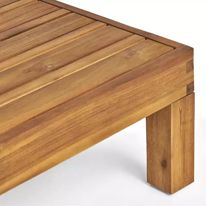 GDFStudio Keith Outdoor Acacia Wood Loveseat and Coffee Table Set with Cushions