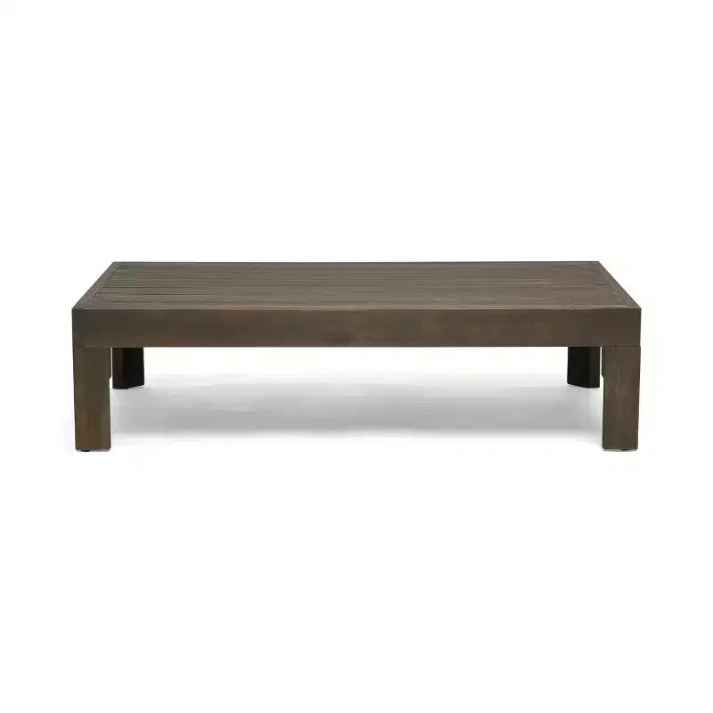 GDFStudio Cavendish Outdoor Acacia Wood 3 Seater Sofa Chat Set with Ottoman