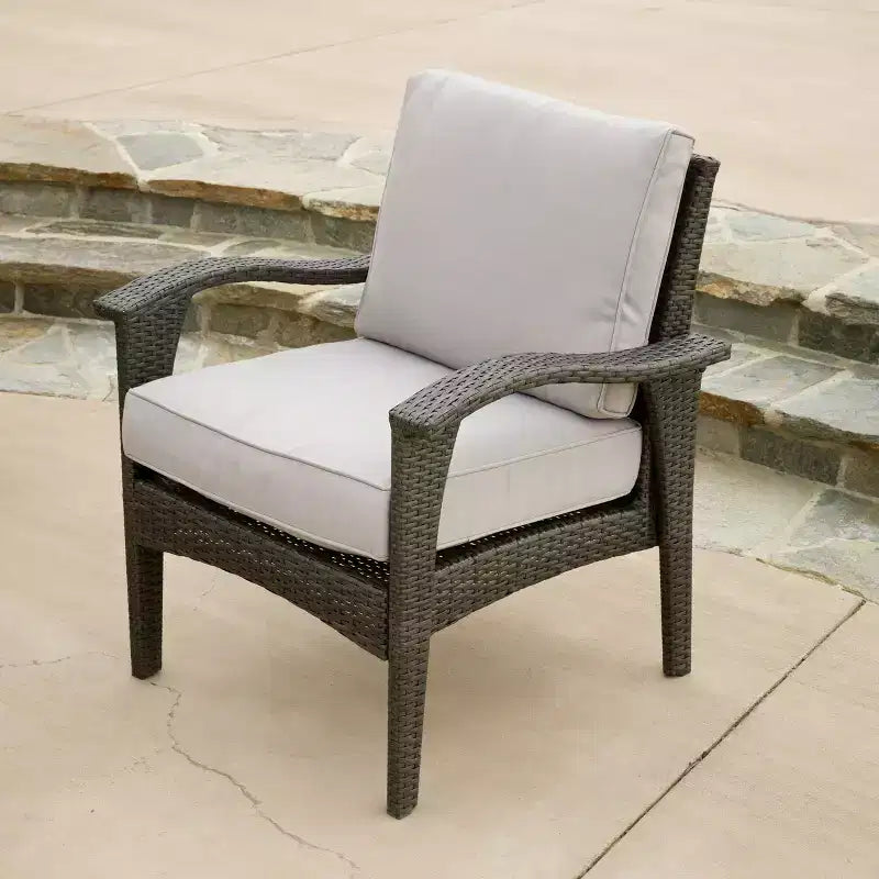 GDFStudio Hilary Outdoor Wicker 4 Seater Chat Set with Water Resistant Cushions