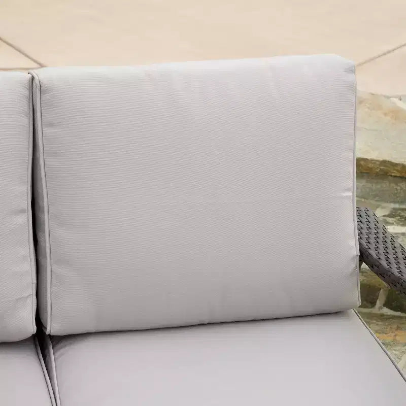 GDFStudio Hilary Outdoor Wicker 4 Seater Chat Set with Water Resistant Cushions