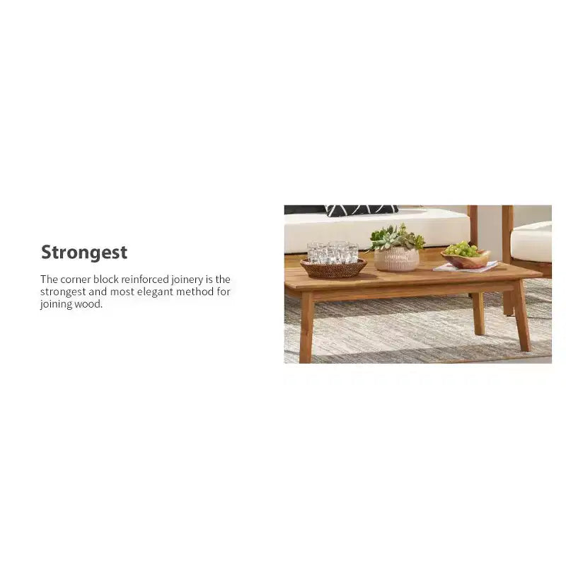 Christopher Knight Home Brooklyn Outdoor 4 Piece Acacia Wood Chat Set with Cushions