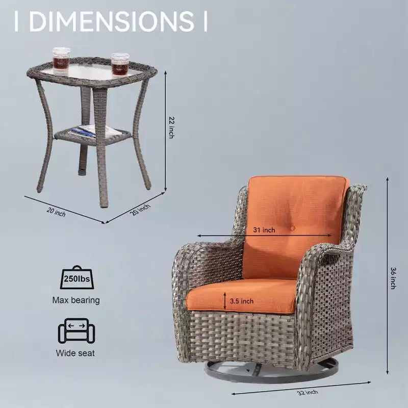 UPTIOT Wicker Outdoor Rocking Chair