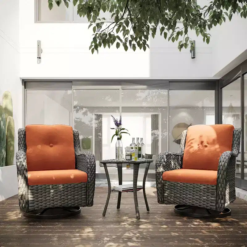 UPTIOT Wicker Outdoor Rocking Chair