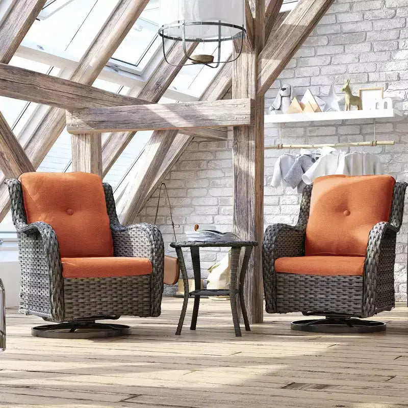 UPTIOT Wicker Outdoor Rocking Chair
