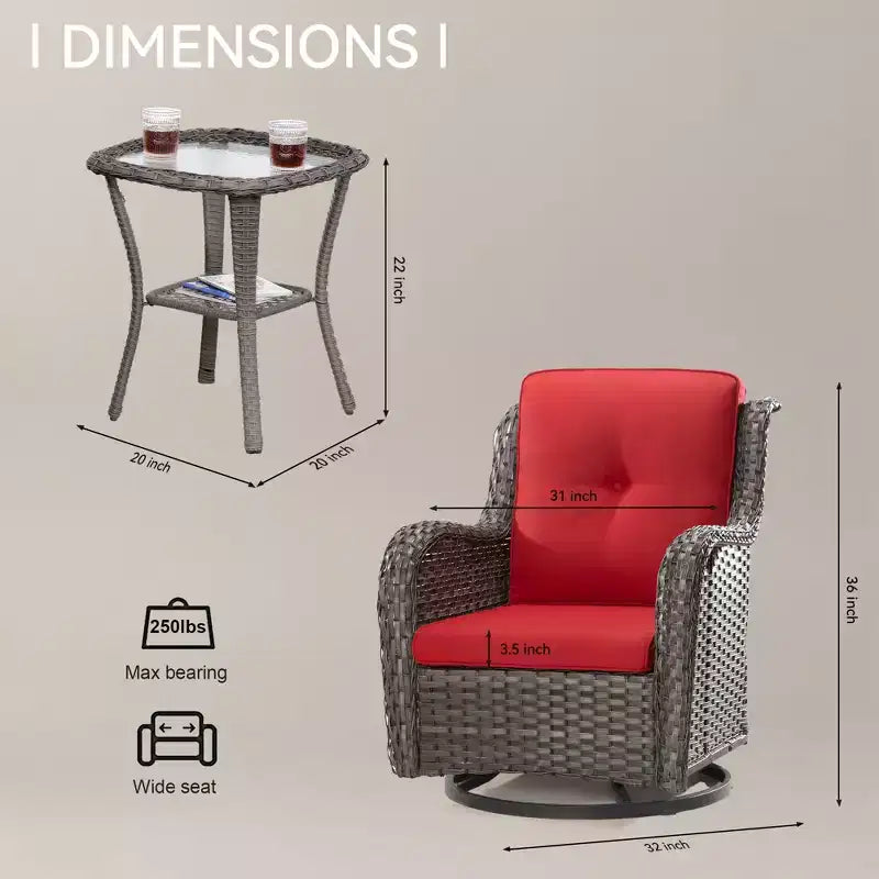 UPTIOT Wicker Outdoor Rocking Chair