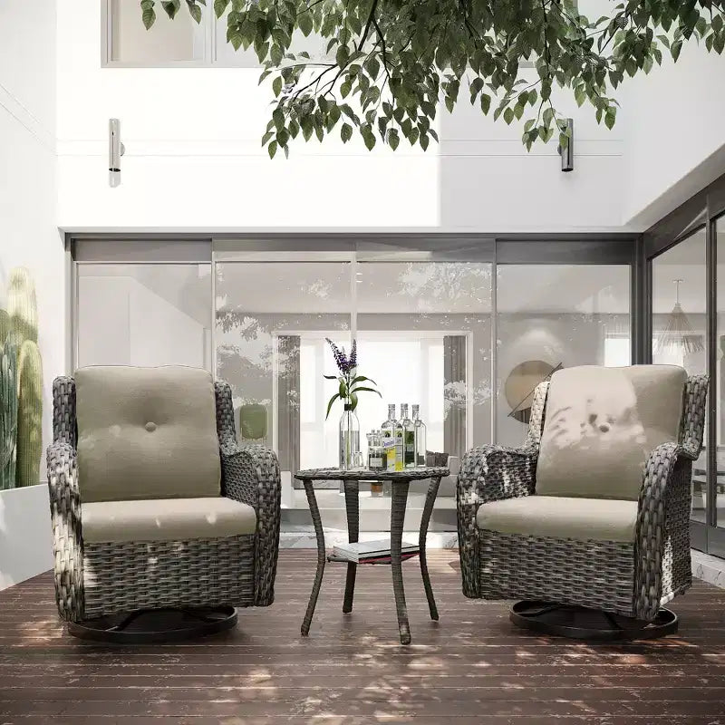 UPTIOT Wicker Outdoor Rocking Chair