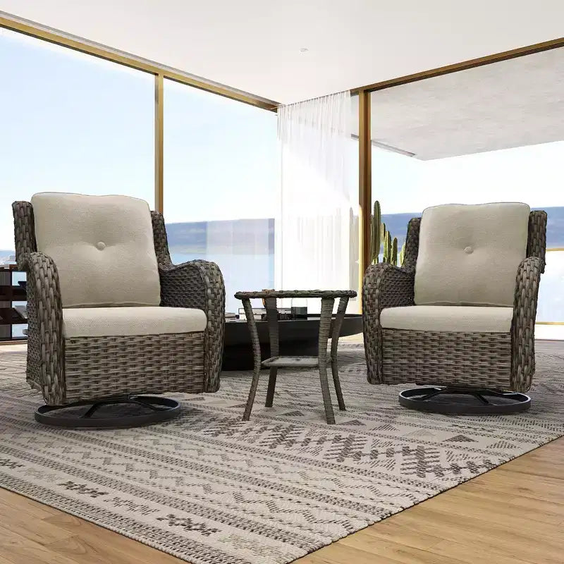UPTIOT Wicker Outdoor Rocking Chair
