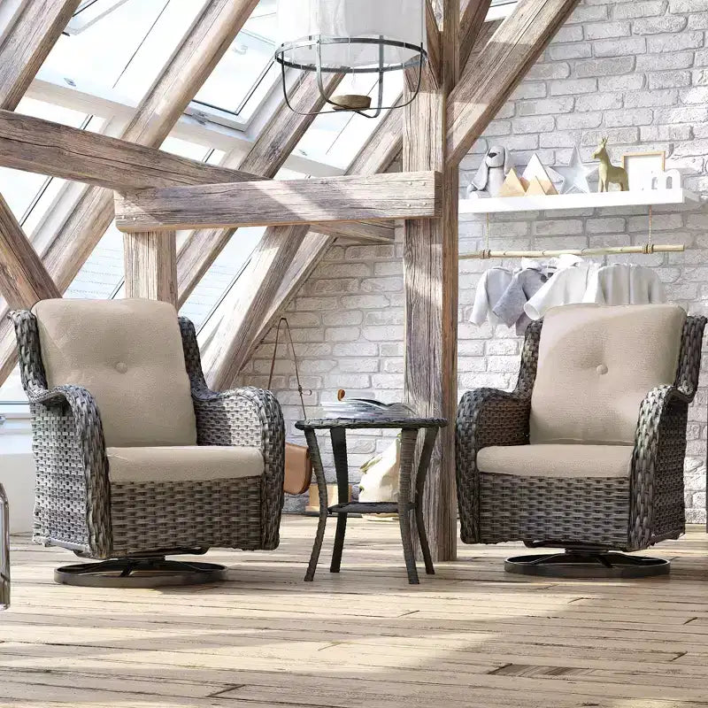 UPTIOT Wicker Outdoor Rocking Chair