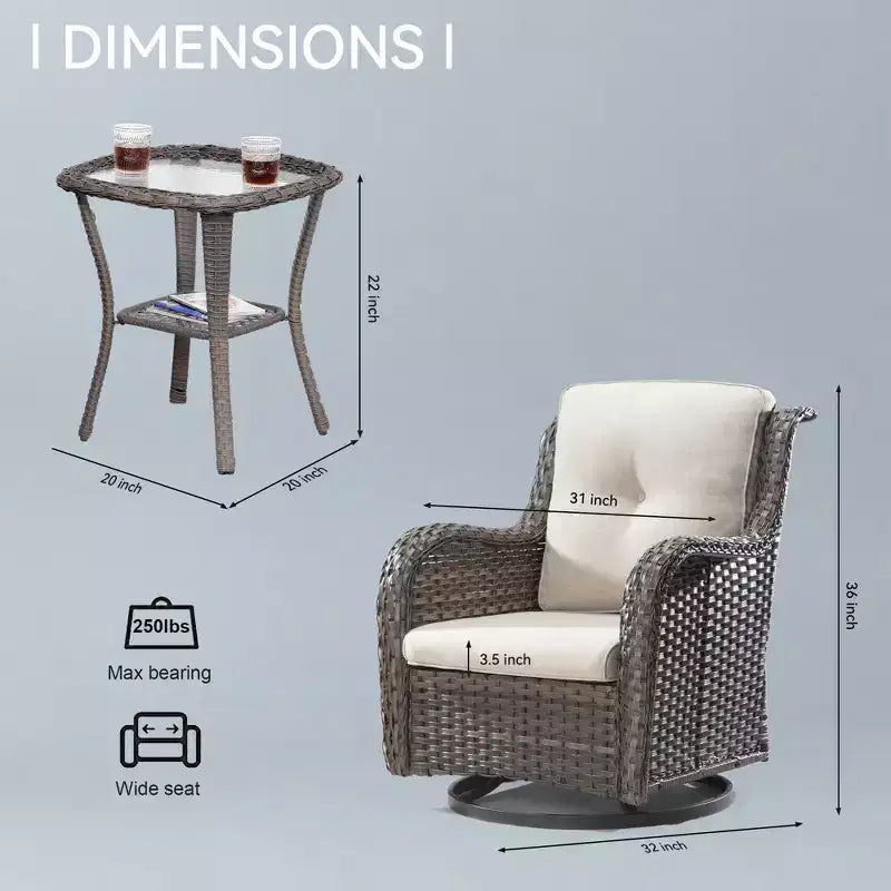 UPTIOT Wicker Outdoor Rocking Chair