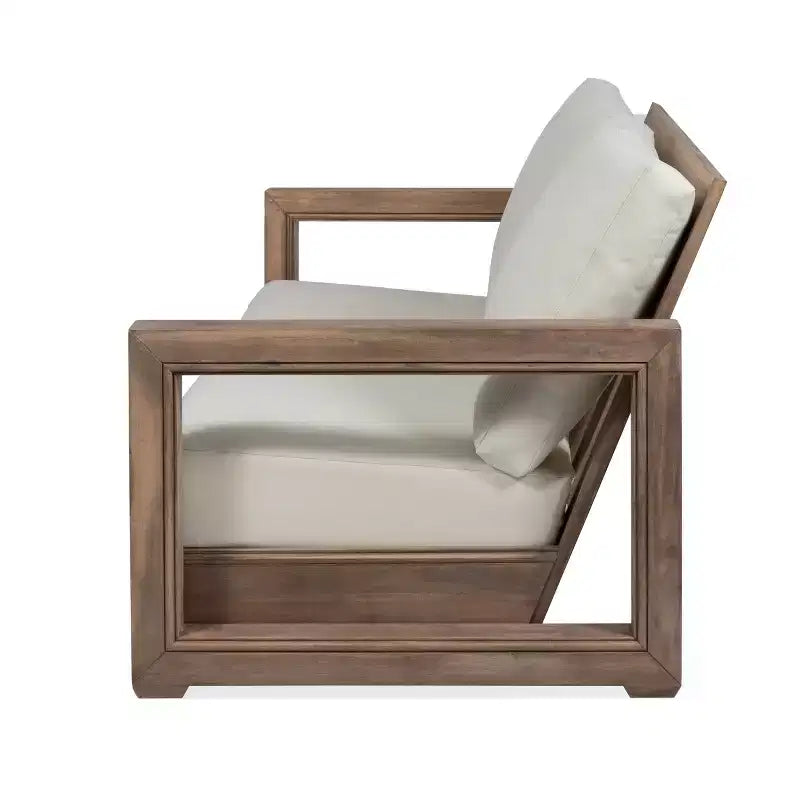 GDFStudio Andrae Outdoor Acacia Wood Loveseat and Coffee Table Set with Cushions
