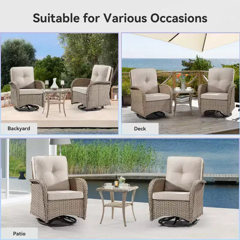 UPTIOT 2 - Person Outdoor Seating Group with Cushions