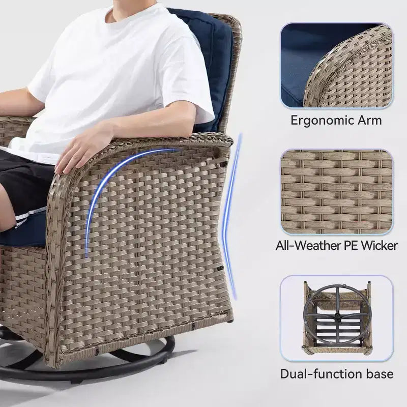 UPTIOT 2 - Person Outdoor Seating Group with Cushions