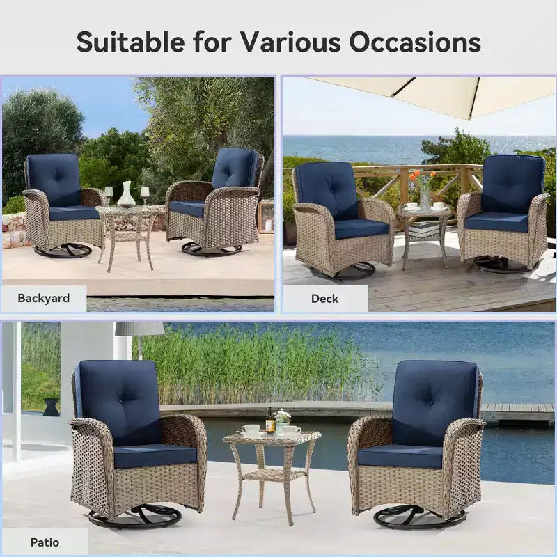 UPTIOT 2 - Person Outdoor Seating Group with Cushions