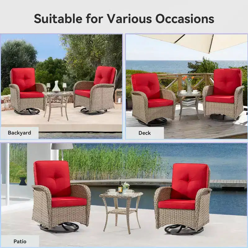 UPTIOT 2 - Person Outdoor Seating Group with Cushions