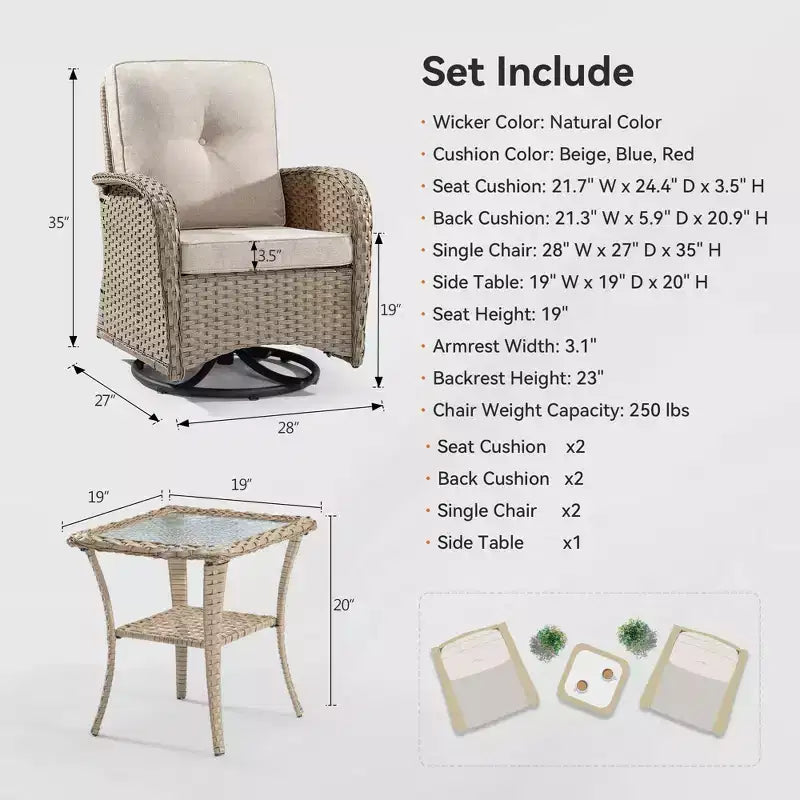 UPTIOT 2 - Person Outdoor Seating Group with Cushions