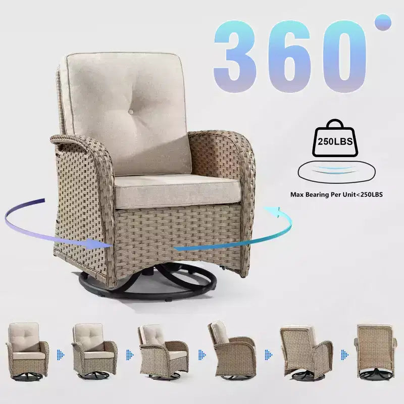 UPTIOT 2 - Person Outdoor Seating Group with Cushions