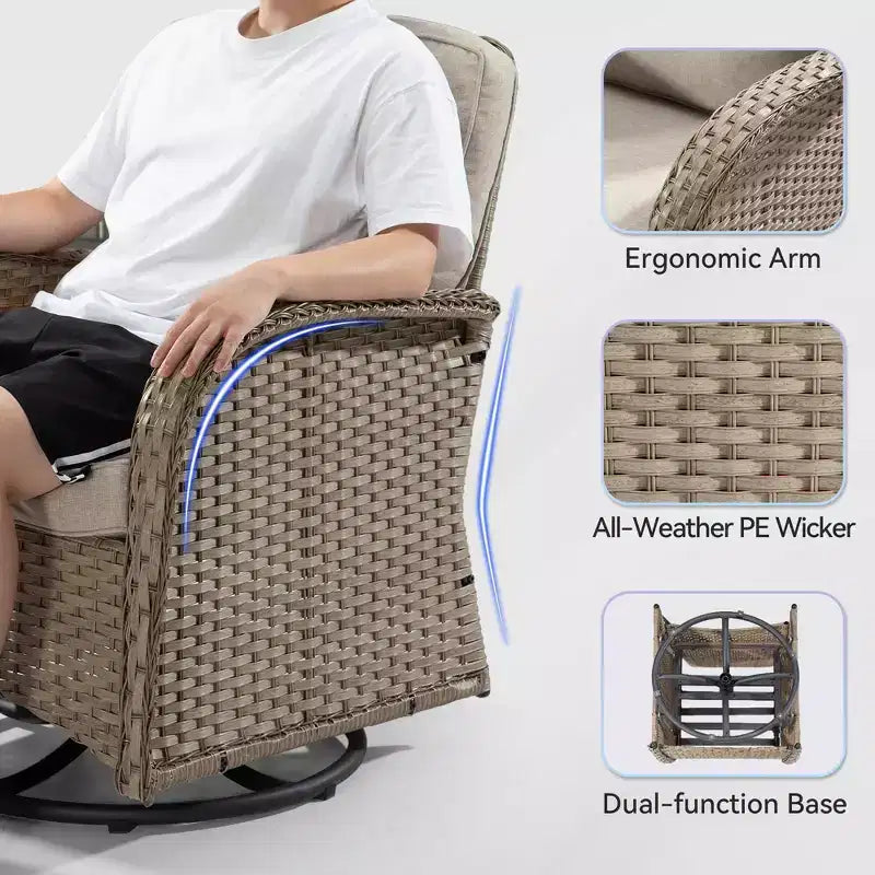 UPTIOT 2 - Person Outdoor Seating Group with Cushions