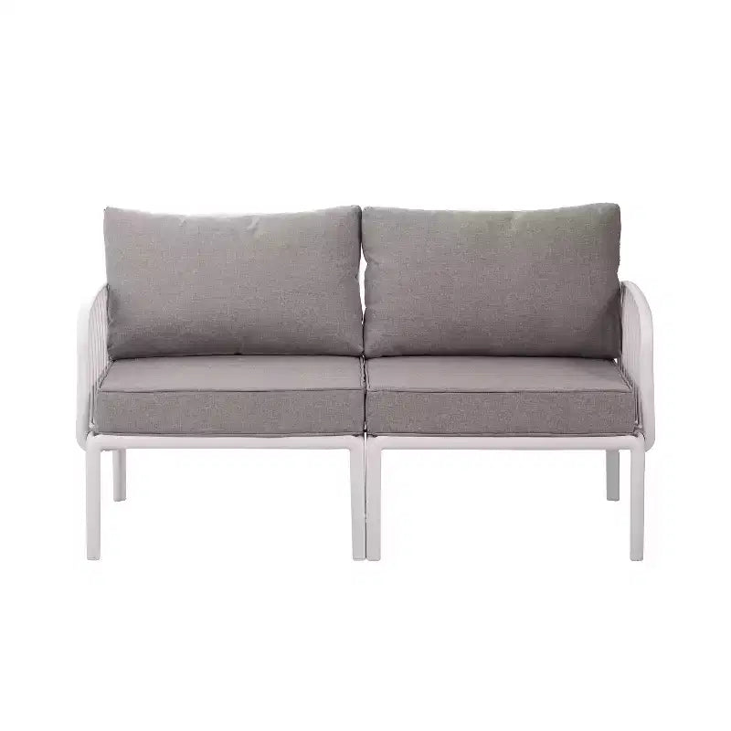 Christopher Knight Home Leah 7 Seater Outdoor Plastic and Glass Upholstered Conversation Set