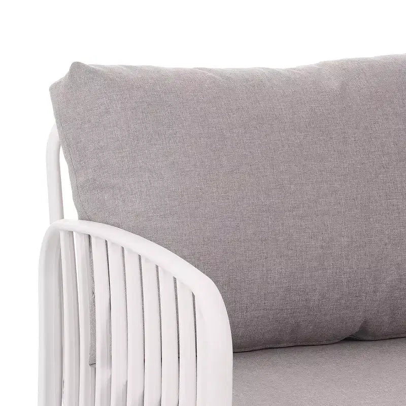 Christopher Knight Home Leah 7 Seater Outdoor Plastic and Glass Upholstered Conversation Set