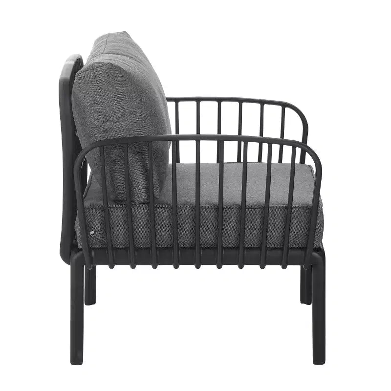 Christopher Knight Home Leah 7 Seater Outdoor Plastic and Glass Upholstered Conversation Set