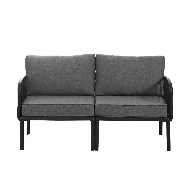 Christopher Knight Home Leah 7 Seater Outdoor Plastic and Glass Upholstered Conversation Set