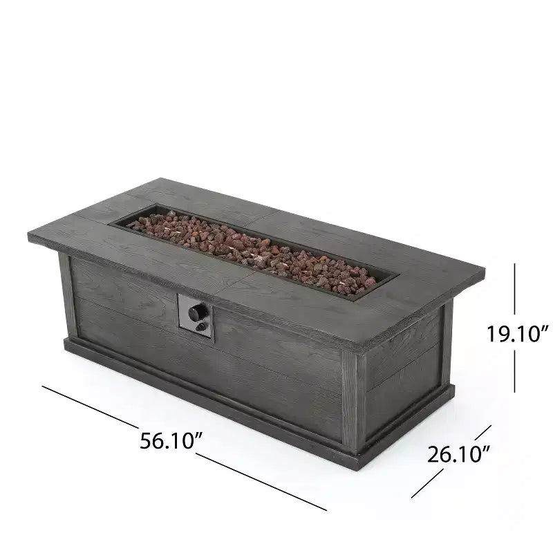 GDFStudio Hilary Outdoor Wicker 4 Seater Chat Set with Fire Pit