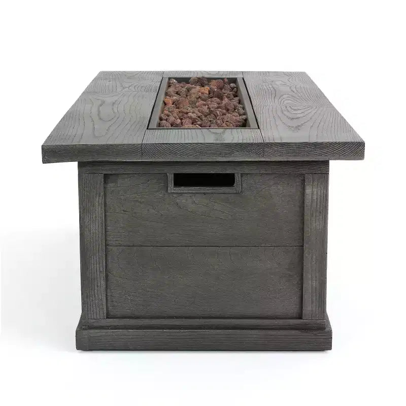 GDFStudio Hilary Outdoor Wicker 4 Seater Chat Set with Fire Pit
