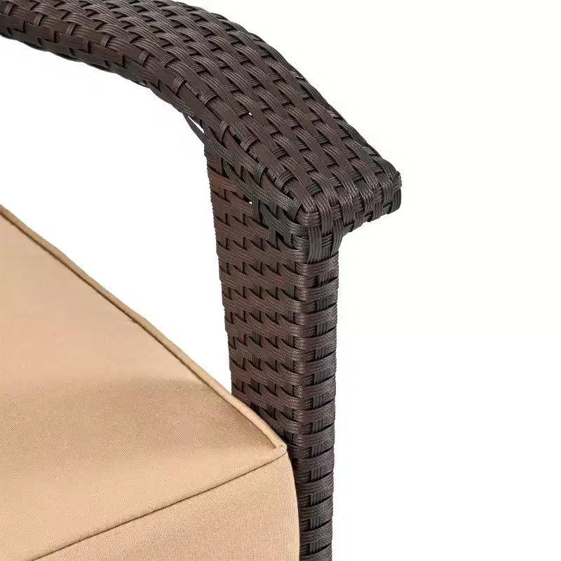 GDFStudio Hilary Outdoor Wicker 4 Seater Chat Set with Fire Pit