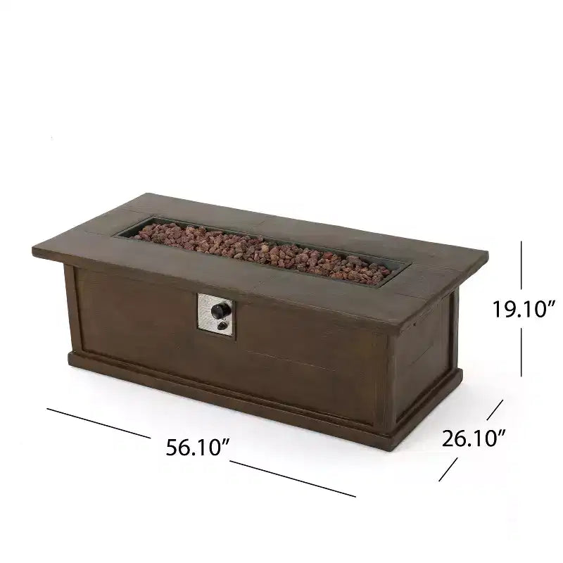 GDFStudio Hilary Outdoor Wicker 4 Seater Chat Set with Fire Pit