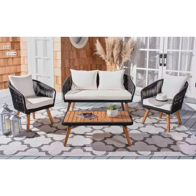 Ransin 4 Piece Living Set - Indoor/Outdoor - PAT7074 - Safavieh