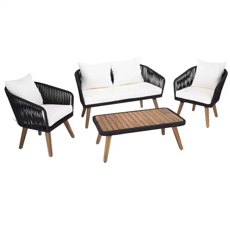Ransin 4 Piece Living Set - Indoor/Outdoor - PAT7074 - Safavieh