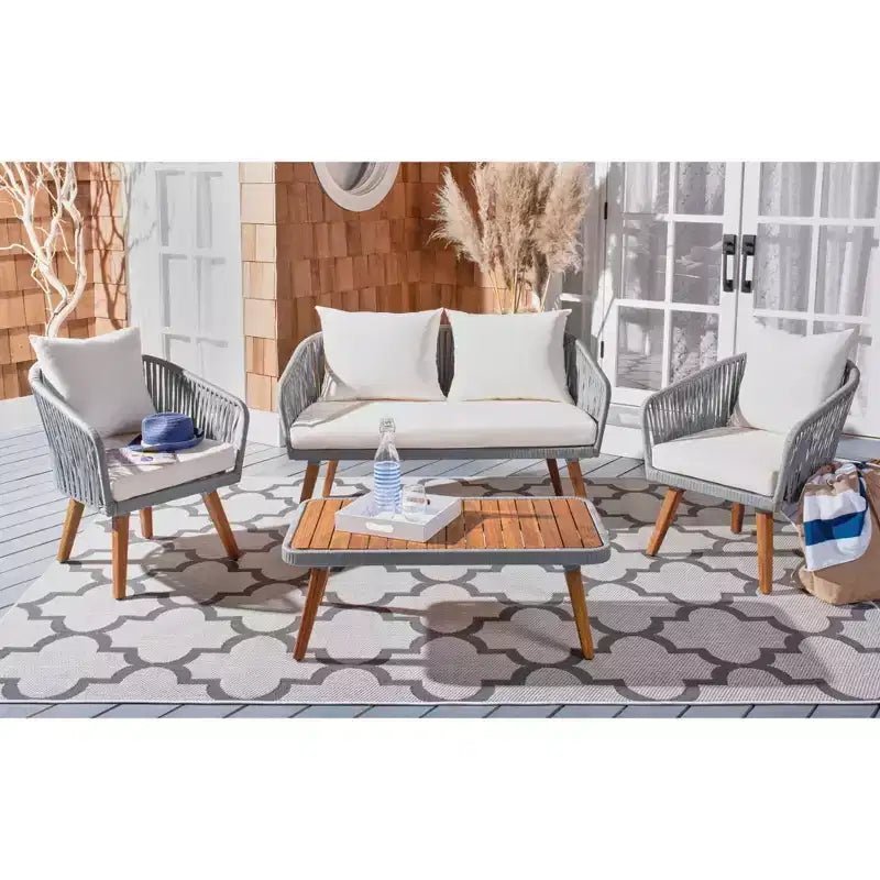 Ransin 4 Piece Living Set - Indoor/Outdoor - PAT7074 - Safavieh