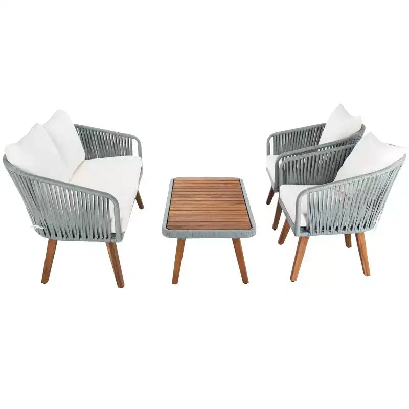 Ransin 4 Piece Living Set - Indoor/Outdoor - PAT7074 - Safavieh