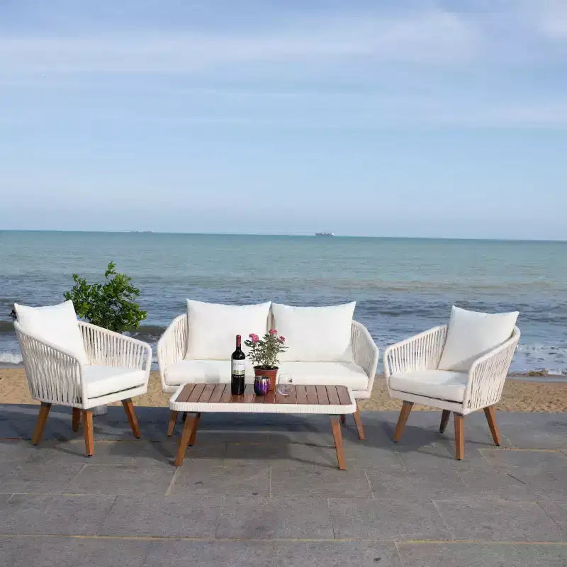 Ransin 4 Piece Living Set - Indoor/Outdoor - PAT7074 - Safavieh