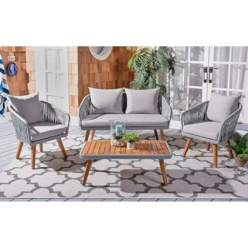 Ransin 4 Piece Living Set - Indoor/Outdoor - PAT7074 - Safavieh