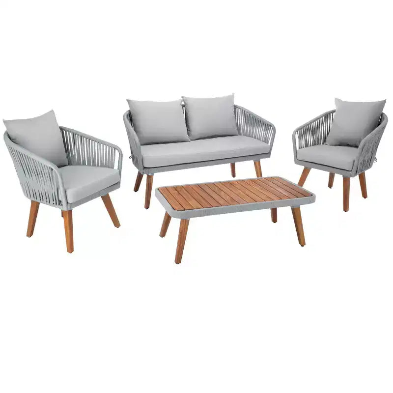 Ransin 4 Piece Living Set - Indoor/Outdoor - PAT7074 - Safavieh