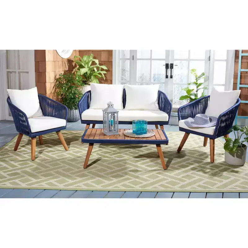 Ransin 4 Piece Living Set - Indoor/Outdoor - PAT7074 - Safavieh