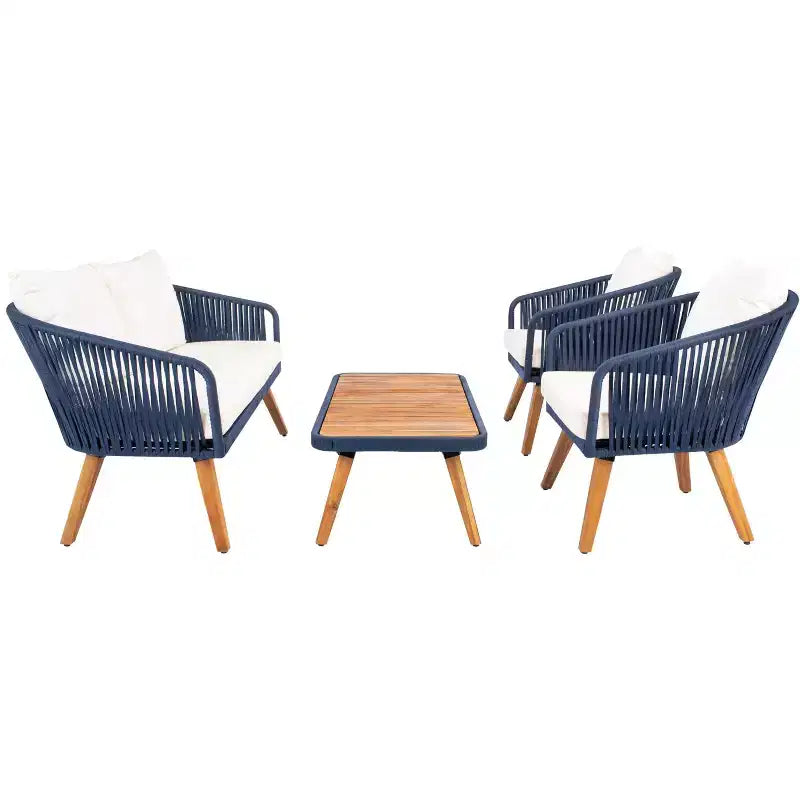 Ransin 4 Piece Living Set - Indoor/Outdoor - PAT7074 - Safavieh