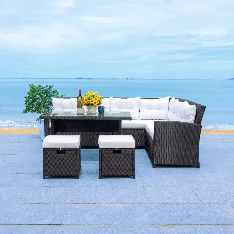 Miki 6 Piece Corner Seating Set - Indoor/Outdoor - PAT7708 - Safavieh