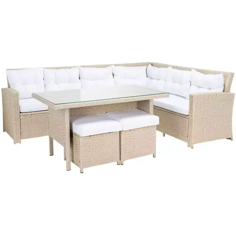 Miki 6 Piece Corner Seating Set - Indoor/Outdoor - PAT7708 - Safavieh