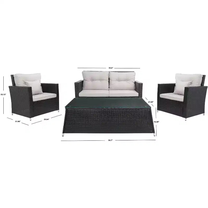 Lorma 4 Piece Living Set - Indoor/Outdoor - PAT7514 - Safavieh