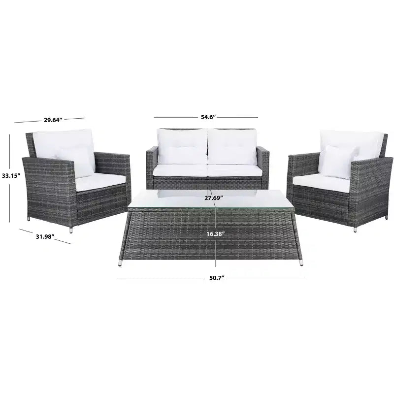 Lorma 4 Piece Living Set - Indoor/Outdoor - PAT7514 - Safavieh