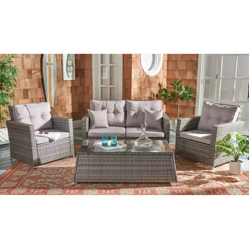 Lorma 4 Piece Living Set - Indoor/Outdoor - PAT7514 - Safavieh