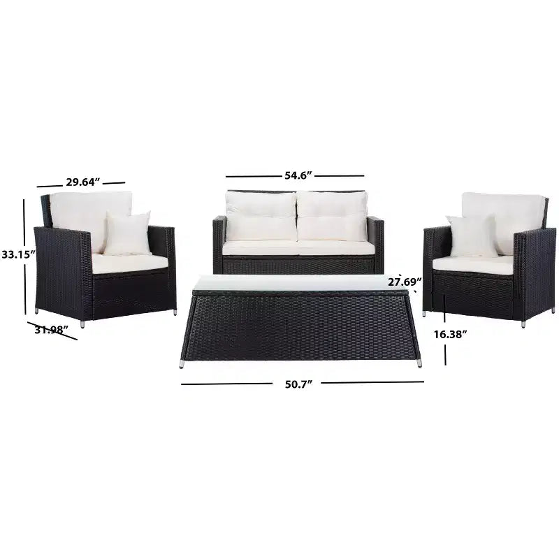 Lorma 4 Piece Living Set - Indoor/Outdoor - PAT7514 - Safavieh