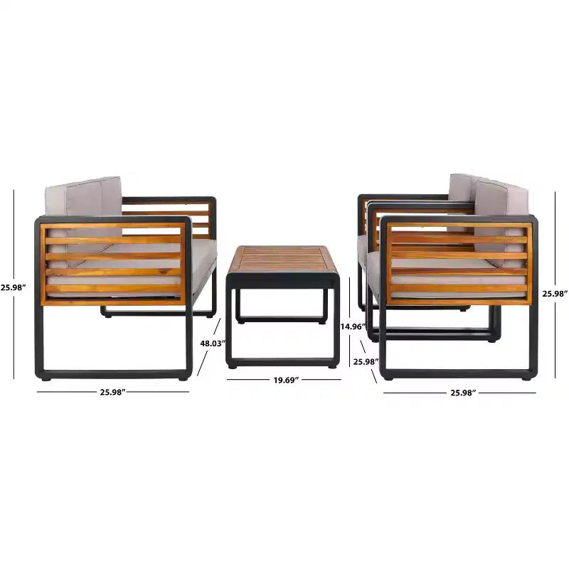 Vesta 4 Piece Living Set - Indoor/Outdoor - PAT7737 - Safavieh