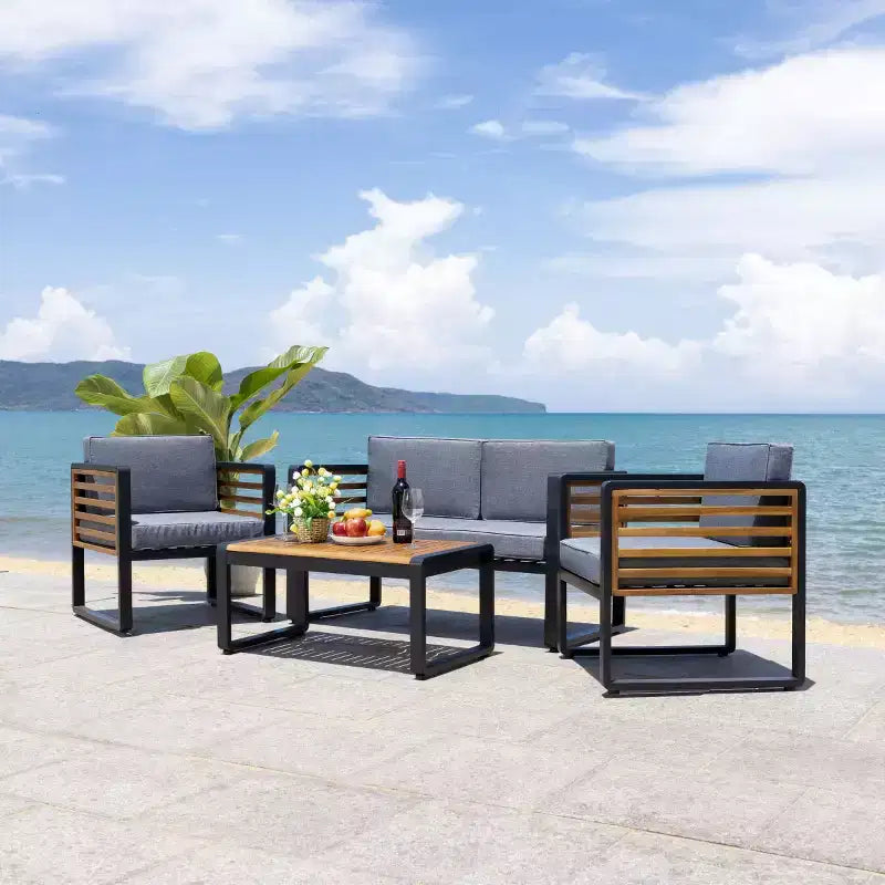 Vesta 4 Piece Living Set - Indoor/Outdoor - PAT7737 - Safavieh